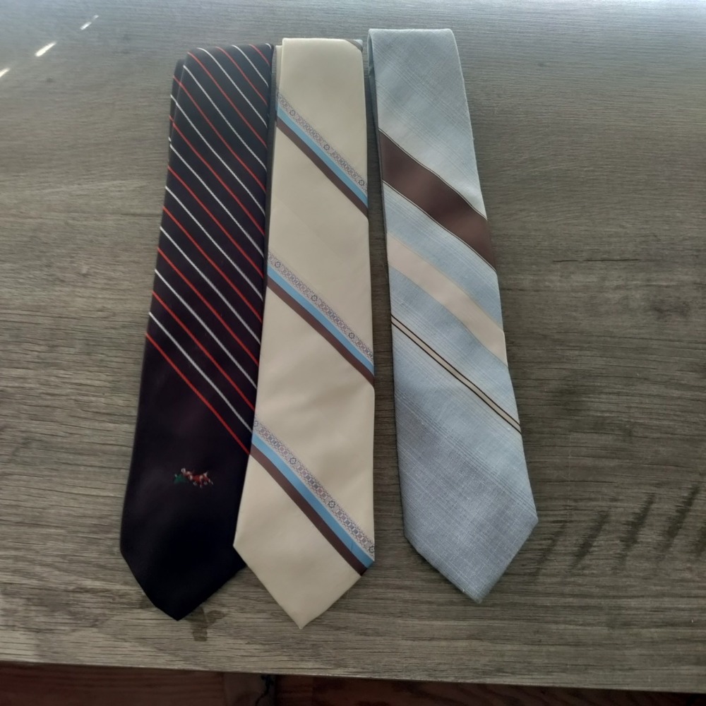 Lot Of‎ Three Vintage 70's Mens Ties